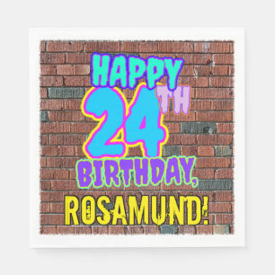 24th Birthday ~ Fun, Urban Graffiti Inspired Look Napkins