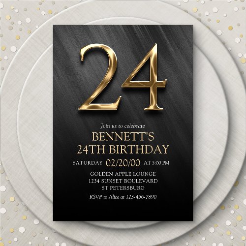 24th Birthday Invitation
