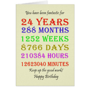 24th Birthday Milestones Cards