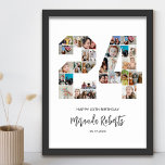 24th Birthday Number 24 Custom Photo Collage Poster<br><div class="desc">Celebrate 24th birthday with this personalized number 24 photo collage poster. This customizable gift is also perfect for wedding anniversary. It's a great way to display precious memories from your wedding and married life. The poster features a collage of photos capturing those special moments, and it can be customized with...</div>