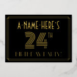 [ Thumbnail: 24th Birthday Party — Art Deco Style “24” + Name Invitation ]
