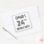 [ Thumbnail: 24th Birthday Party: Art Deco Style + Custom Name Sticker ]