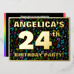 [ Thumbnail: 24th Birthday Party — Fun, Colorful Music Symbols Invitation ]