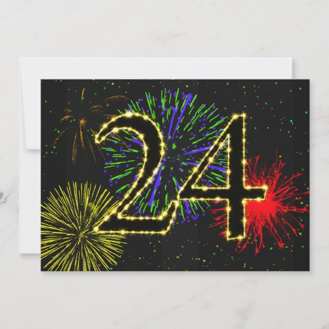 24th birthday party invitate invitation (Front)