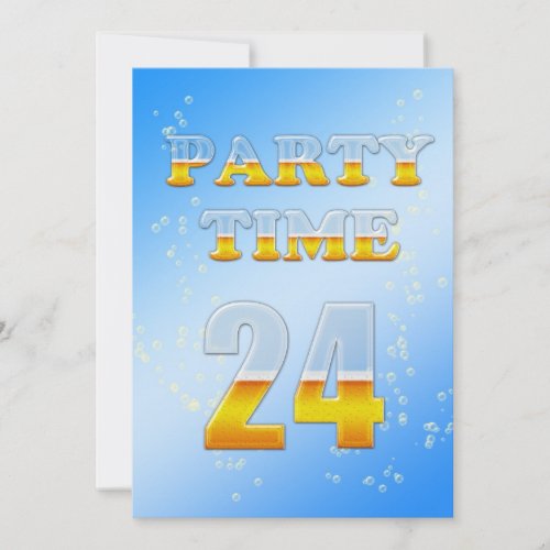24th birthday party invitation with beer