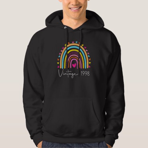 24th Birthday Vintage 1998 Rainbow Birthday Hoodie