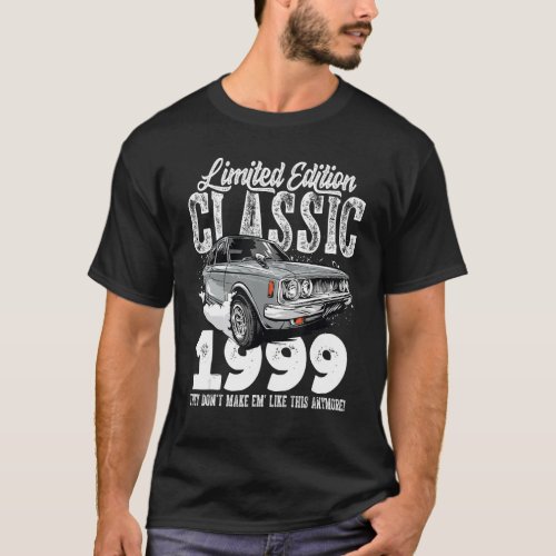 24th birthday Vintage Classic Car 1999 B day 24 ye T_Shirt