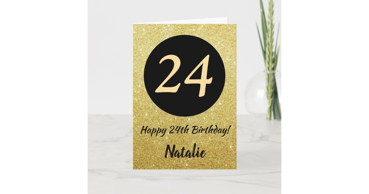 Women 24 Years Old And Fabulous 24th Birthday Party design Greeting Card