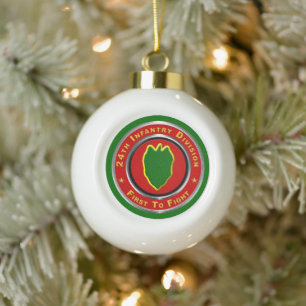 24th Infantry Division Ceramic Ball Christmas Ornament