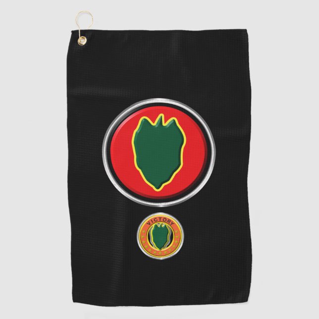 24th Infantry Division Customized Patch Insignia Golf Towel (Front)