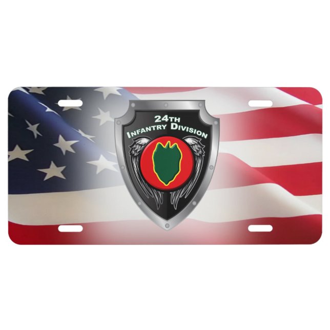 24th Infantry Division Customized Shield License Plate (Front)