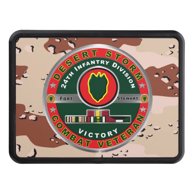 24th Infantry Division Desert Storm Veteran Hitch Cover (Front)