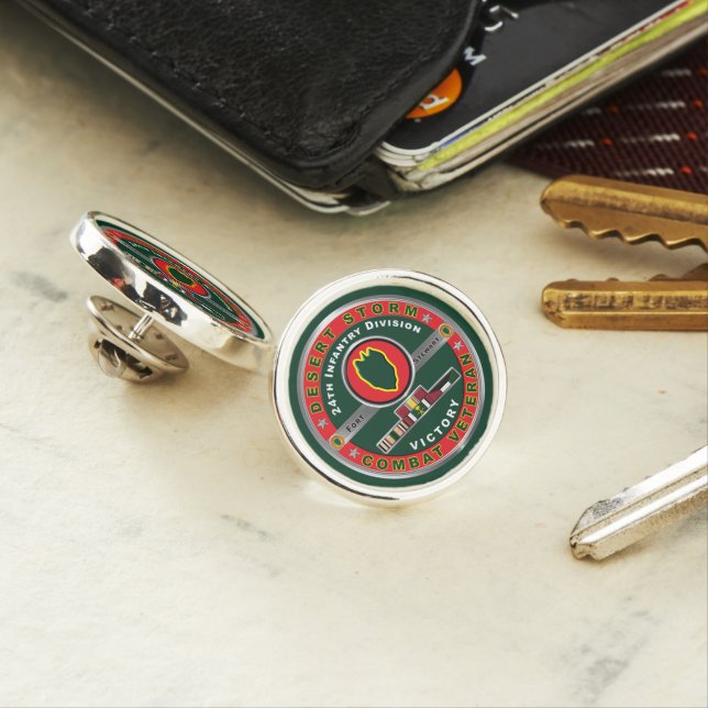 24th Infantry Division Desert Storm Veteran Lapel Pin (In Situ)