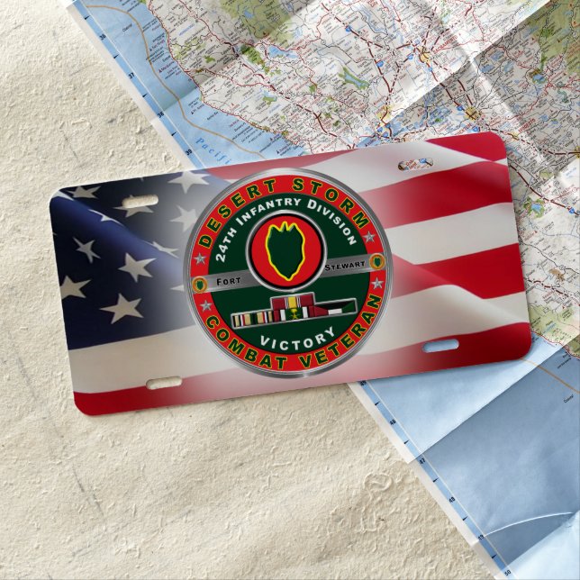 24th Infantry Division Desert Storm Veteran License Plate (In Situ)