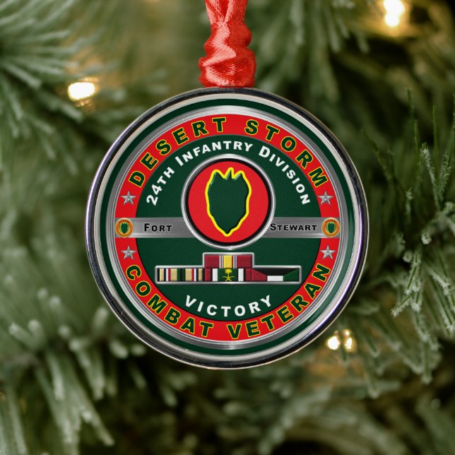 24th Infantry Division Desert Storm Veteran Metal Ornament (Tree)