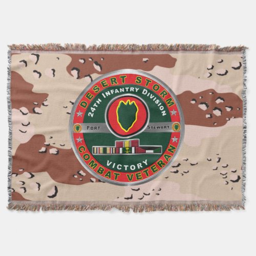 24th Infantry Division Desert Storm Veteran Throw Blanket