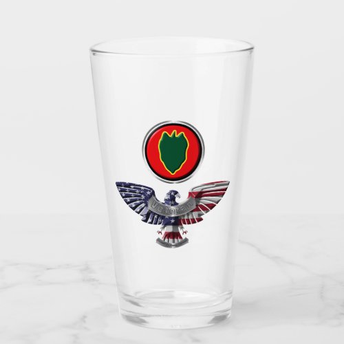 24th Infantry Division Eagle Veteran Glass