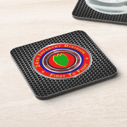 24th Infantry Division First To Fight Beverage Coaster
