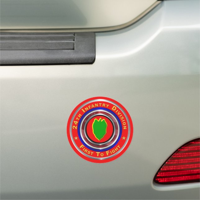 24th Infantry Division “First To Fight” Car Magnet (In Situ)