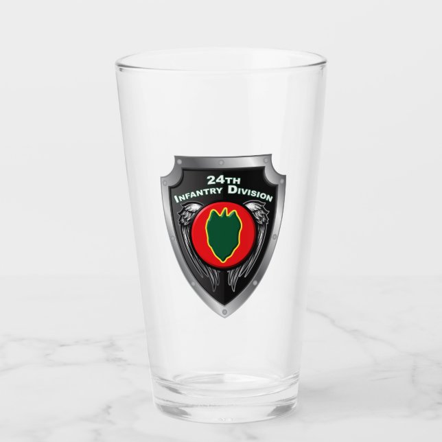 24th Infantry Division Shield Glass (Front)