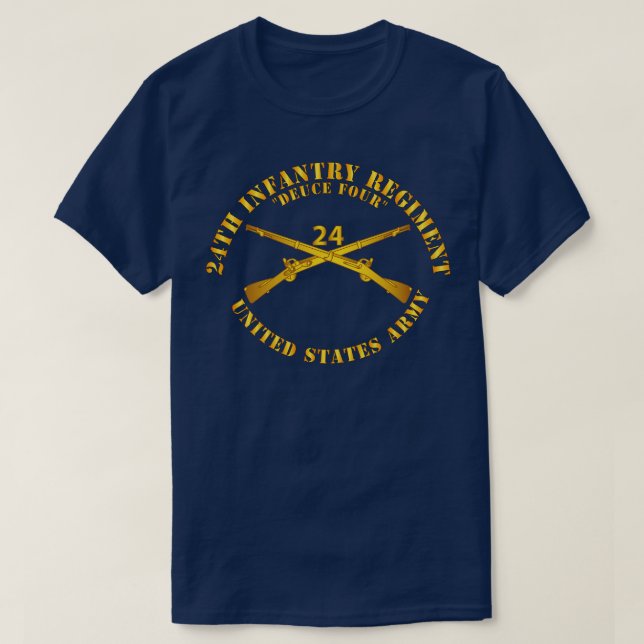 24th Infantry Regiment Deuce Four Branch Insignia T-Shirt (Design Front)