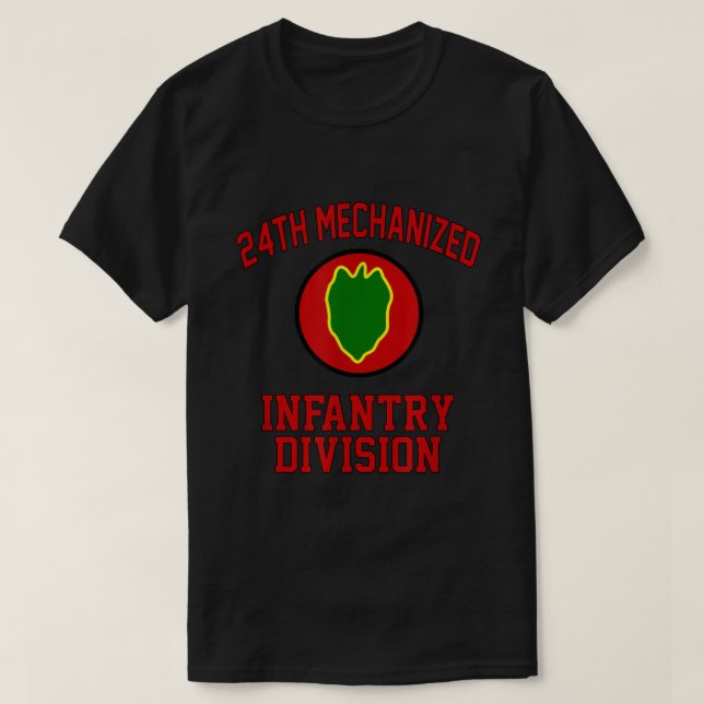24th Mechanized Infantry Division Veteran Fathers  T-Shirt (Design Front)