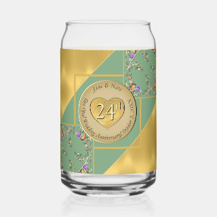 24th Opal Anniversary Can Glass