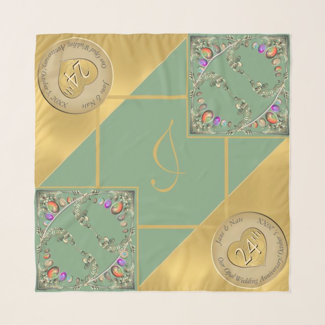 24th Opal Anniversary Chiffon Scarf (Front)