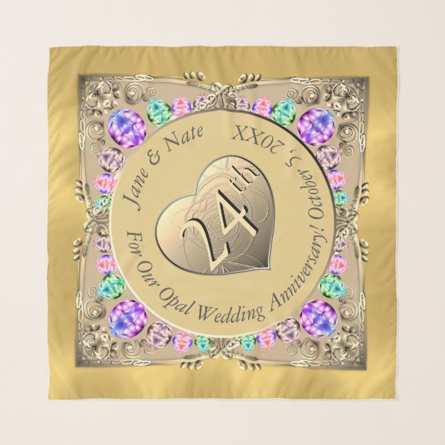 24th Opal Anniversary Chiffon Scarf (Front)