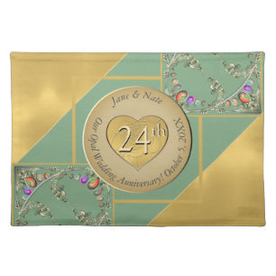 24th Opal Anniversary Cloth Placemat