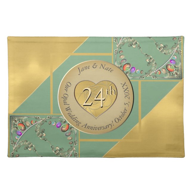 24th Opal Anniversary  Cloth Placemat (Front)