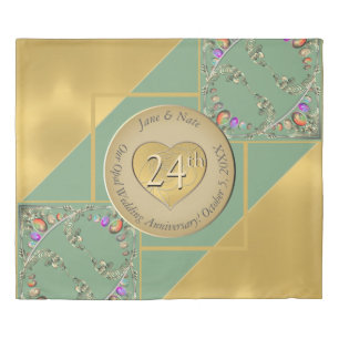 24th Opal Anniversary Duvet Cover