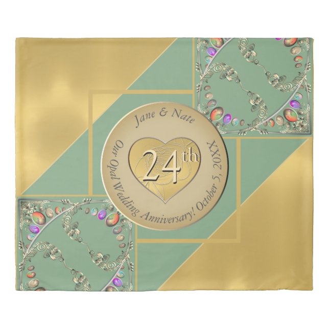 24th Opal Anniversary  Duvet Cover (Front)