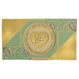 24th Opal Anniversary Pillowcase