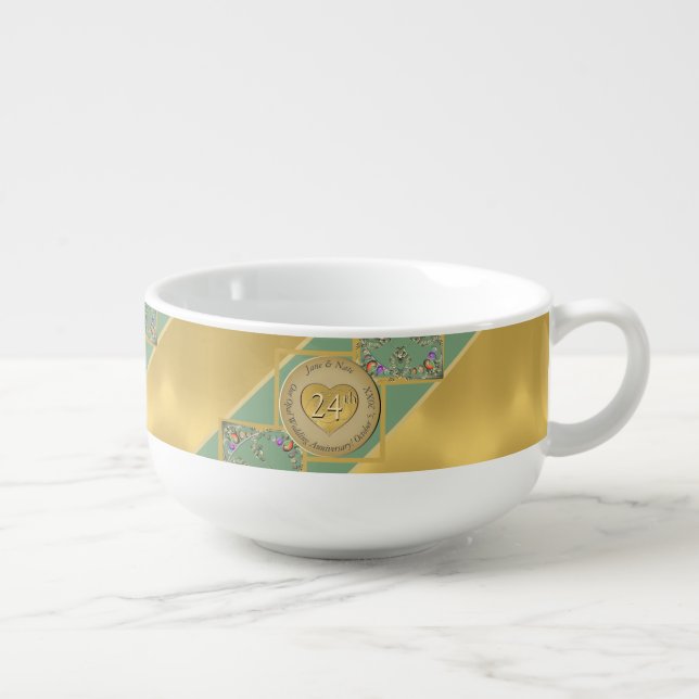 24th Opal Anniversary  Soup Mug (Left)