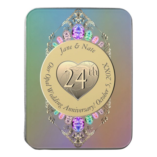 24th Opal Wedding Anniversary  Jigsaw Puzzle (Lid Vertical)