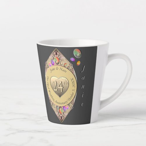 24th Opal Wedding Anniversary Latte Mug
