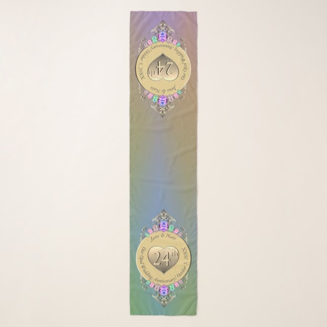 24th Opal Wedding Anniversary  Scarf (Front)