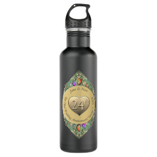 24th Opal Wedding Anniversary Water Bottle