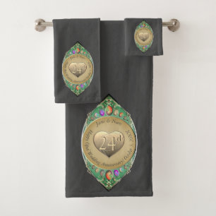 24th Opal Wedding AnniversaryTowel Bath Towel Set