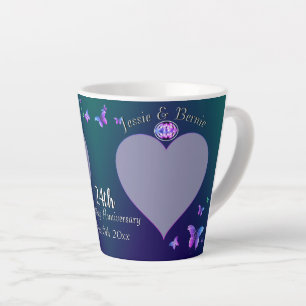24th Wedding Anniversary Blue Latte Mug