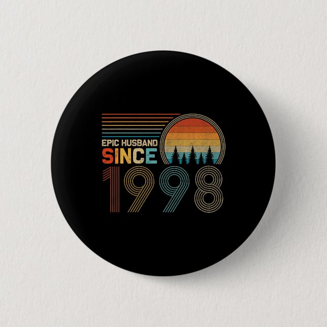 24th Wedding Anniversary for Him Epic Husband Sinc Button (Front)