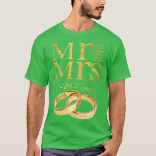 24th Wedding Anniversary Gift Mr & Mrs Since 1997  T-Shirt
