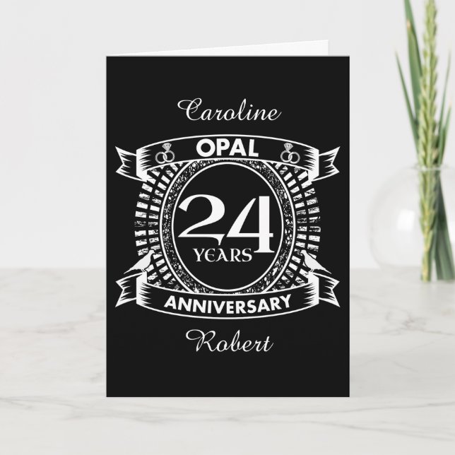 24TH wedding anniversary opal Card (Front)