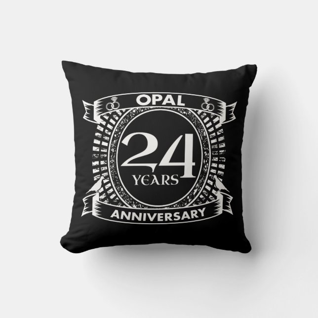 24TH wedding anniversary opal Throw Pillow (Front)