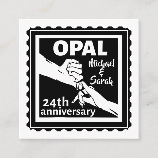 24th wedding anniversary traditional opal enclosure card (Front)