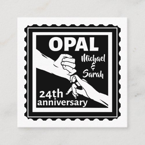 24th wedding anniversary traditional opal enclosure card