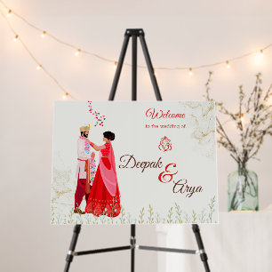 24x18" Indian Wedding Welcome Sign Hindu