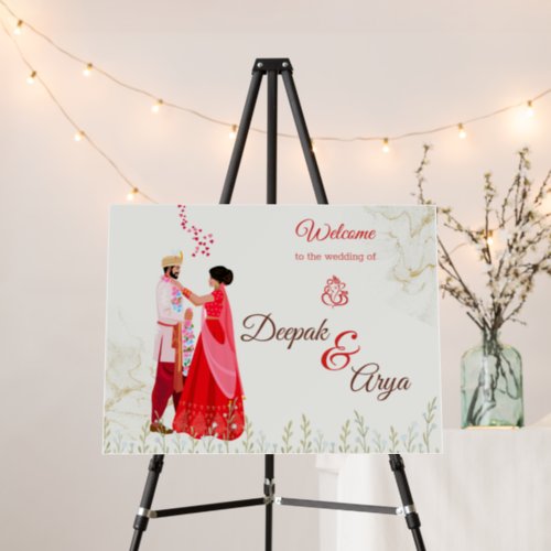 24x18 Indian Wedding Welcome Sign  Hindu