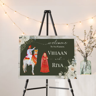 24x18" Indian Wedding Welcome Sign | Hindu